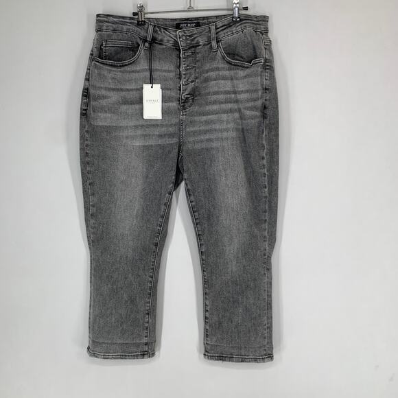 Judy Blue Women Full Size Button Fly High Waist Cuffed Capris 24 Gray Denim 23 - Picture 4 of 15